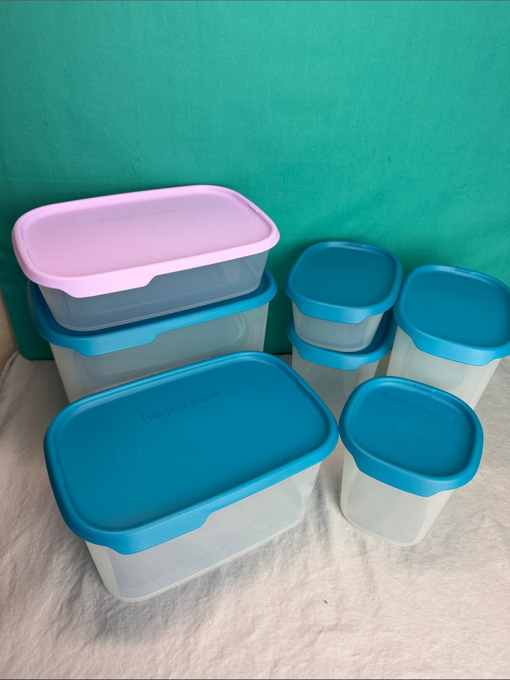 Tupperware Modular Fresh 7 Pc Set Stay Fresh Simple Press Seals New